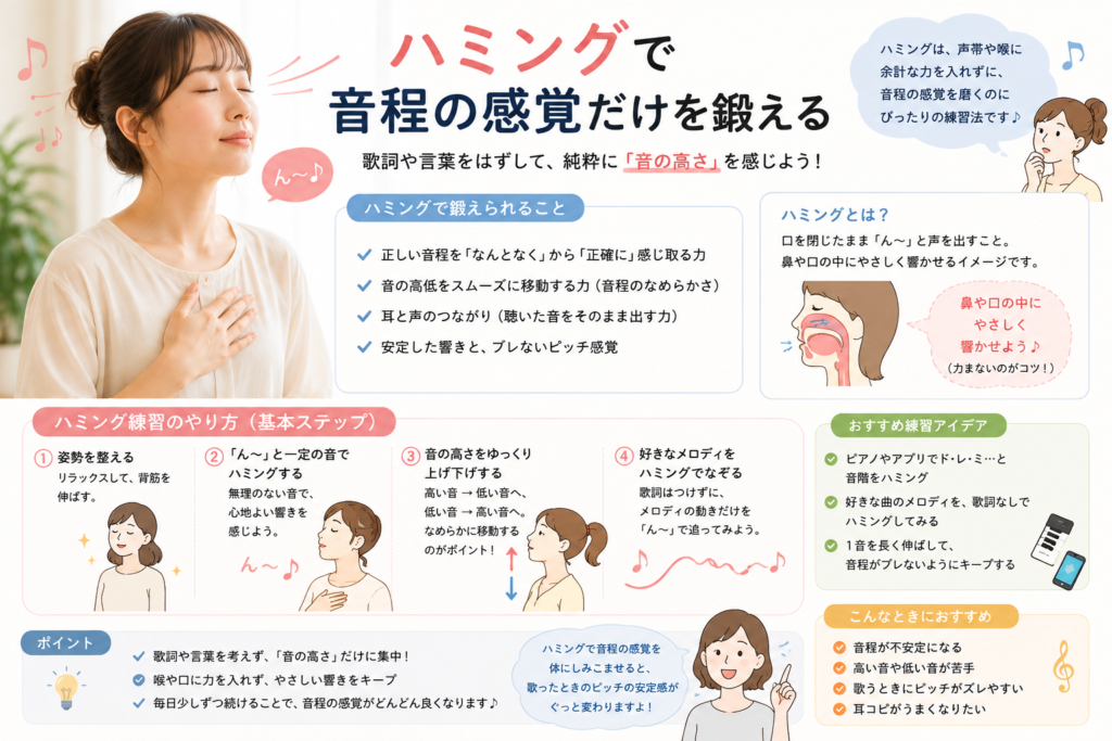 ハミングで音程を確認する