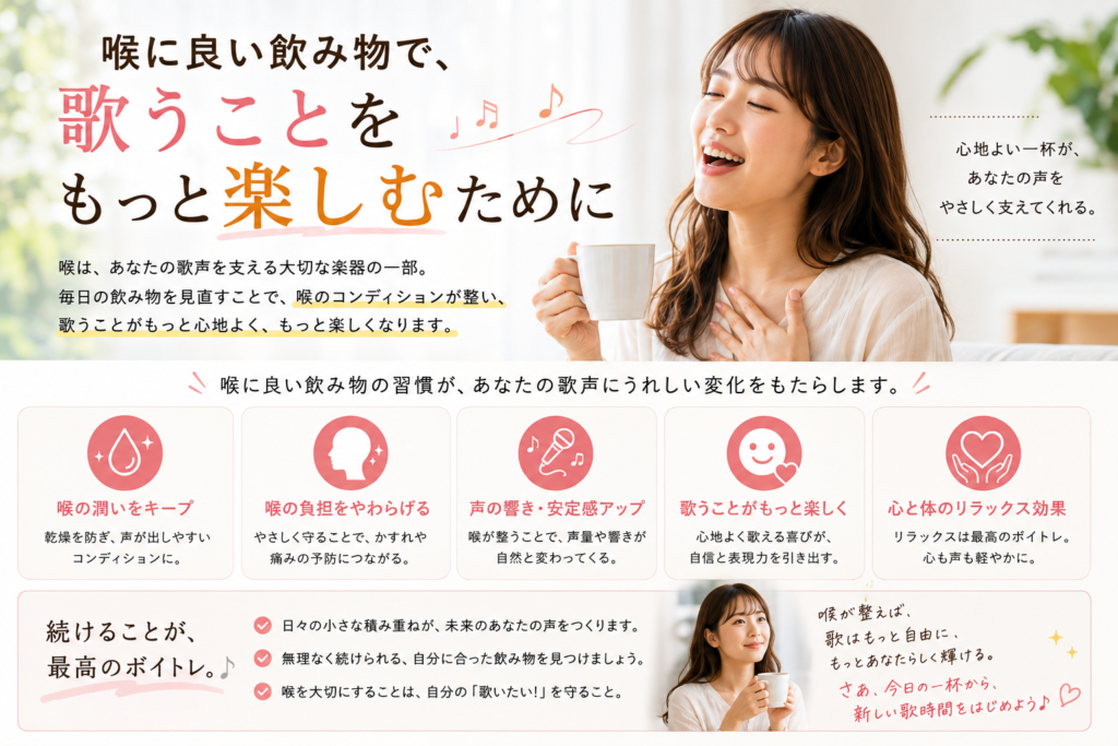 喉に良い飲み物で、歌う事をもっと楽しむために
